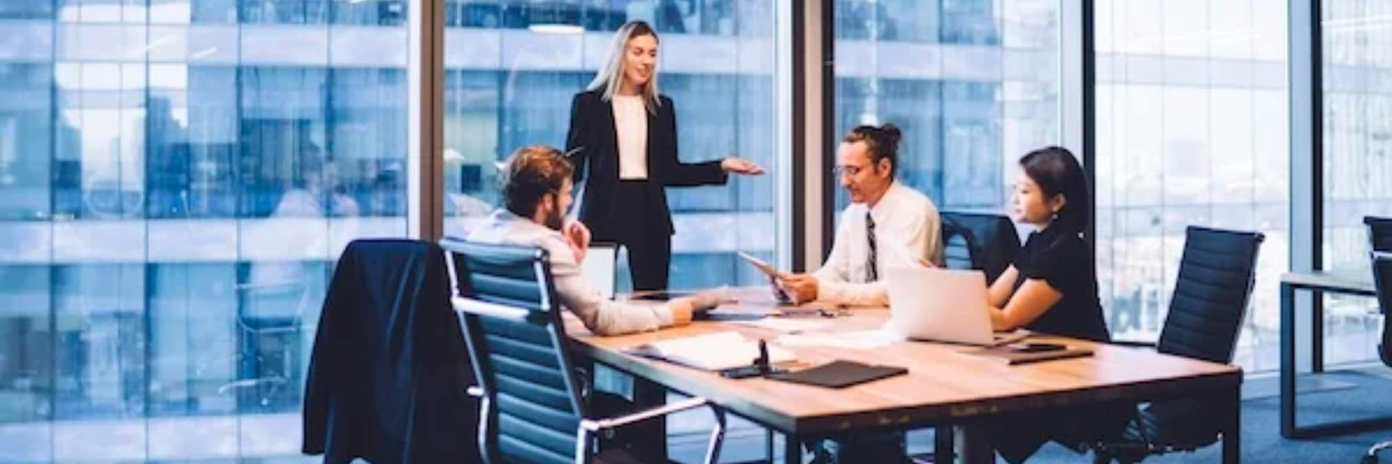 People talking in a conference room