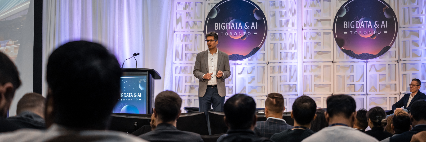 Professor Joel Blit and Jimmy speaking at the 2023 Big Data and AI event