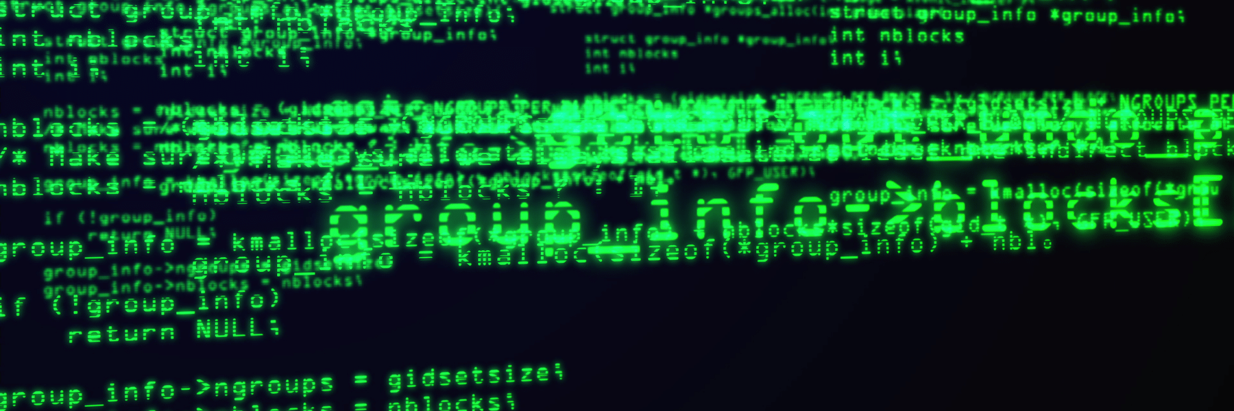 Green computer code on black screen