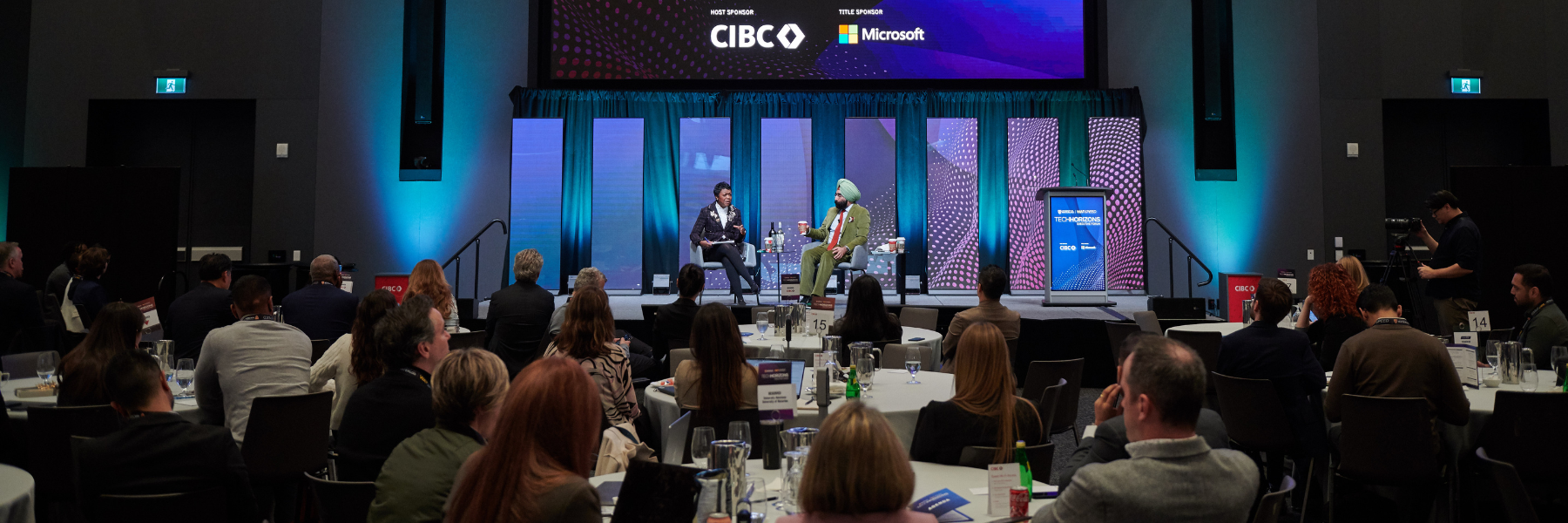 Mellody Hobson and Jagdeep Singh Bachher during their fireside chat