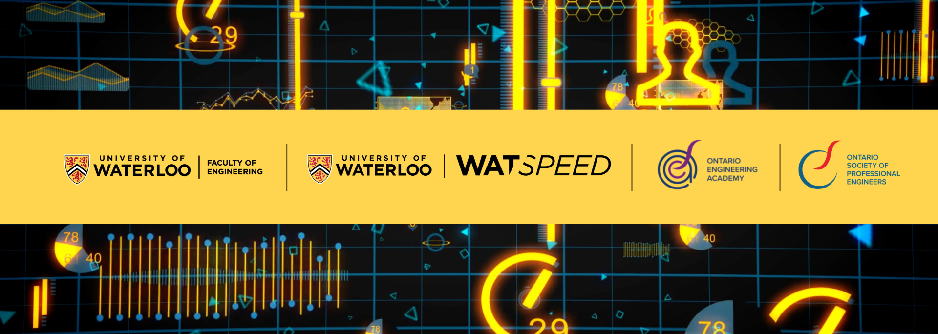 Logos for University of Waterloo, WatSPEED, Faculty of Engineering, Ontario Engineering Academy, and Ontario Society of Professional Engineers